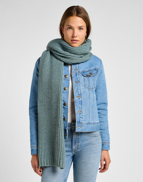Lee Women's Ribbed Knitted Scarf in Muted Sage